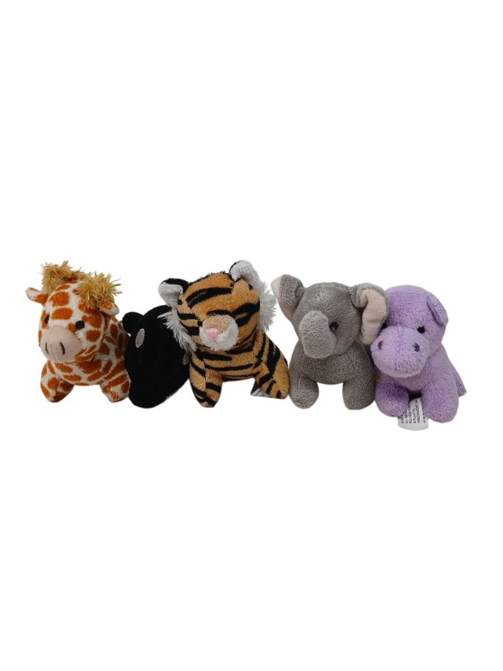 5 Aurora Baby Plush Giraffe Orca Tiger Elephant Hippo Pocket Size  #D-50